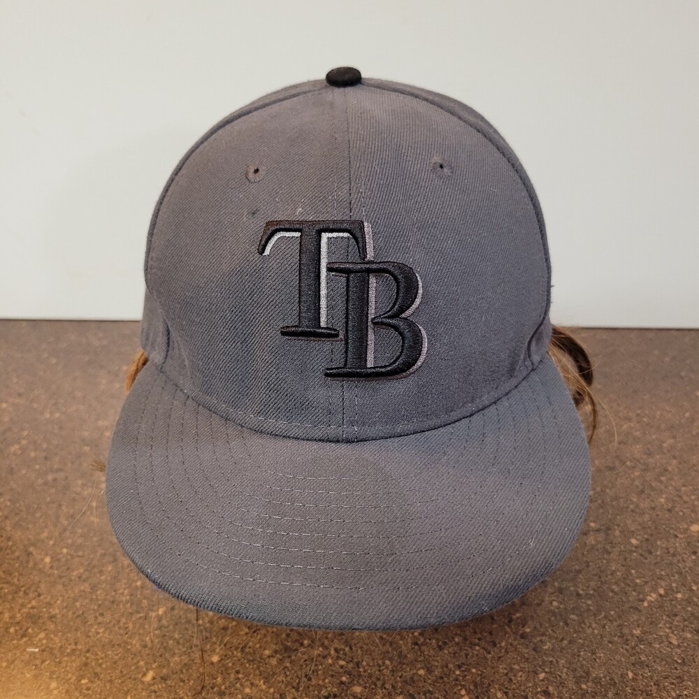 Tampa Bay Devil Rays Baseball Cap Mens OS Gray New Era 59FIFTY MLB Fitted Cap